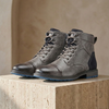 FJØRNA men's leather hiking boots with orthopedic support, durable outdoor shoes suitable for hiking and walking.