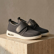 Red mesh men's FJØRNA breathable shoes with velcro straps, designed for comfort and casual wear.