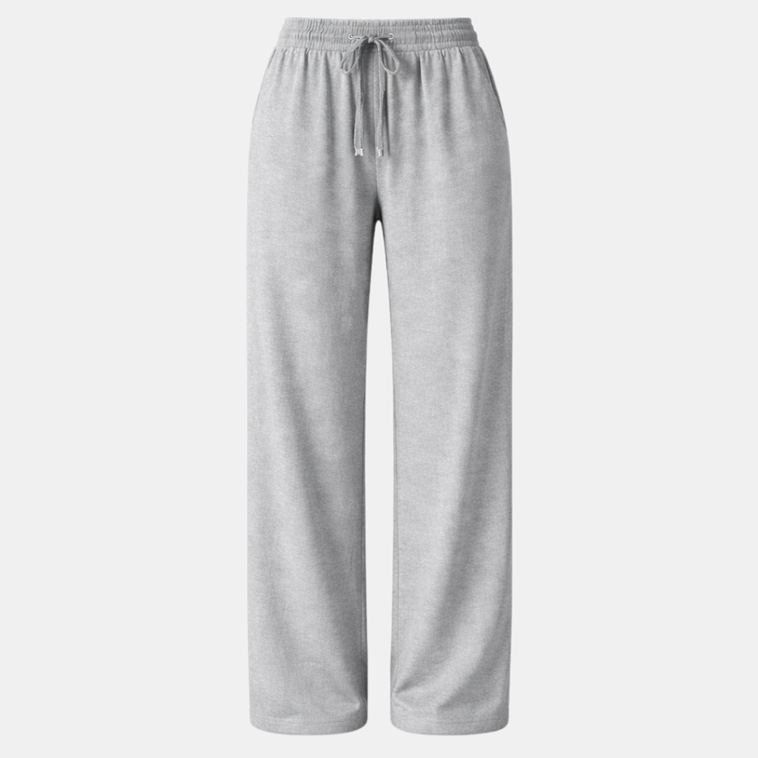 FJØRNA women's lounge trousers with drawstring, relaxed fit, soft fabric, ideal for casual and comfortable wear.