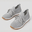 Daisy - Women's Trainers Grey Knit Casual Lightweight with Bow Detail
