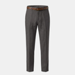 FJØRNA linen blend straight leg men's trousers in neutral color, tailored fit with front pockets and clean design.