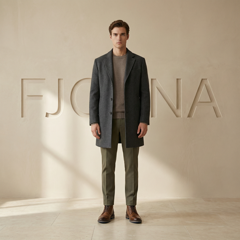 FJØRNA men's leather Chelsea boots with elastic side panels and sleek design, perfect for casual or formal wear.