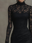 Black Lace Fishtail Maxi Dress | Evening Dress