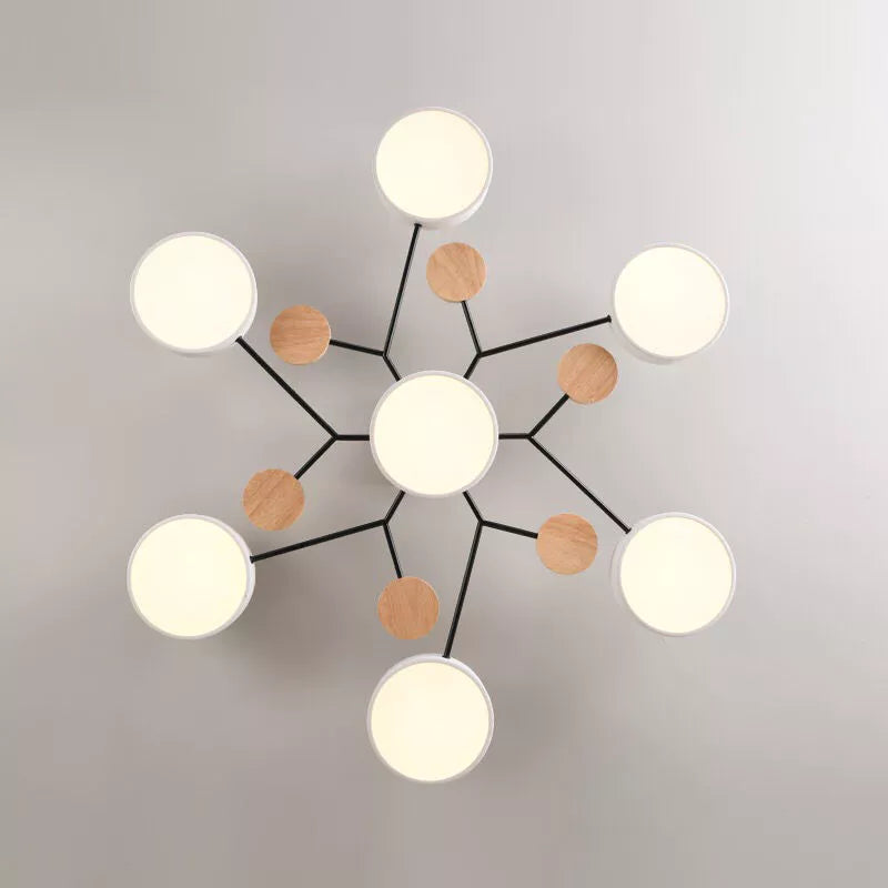 Semi-Flush Modern Halo LED Ceiling Light