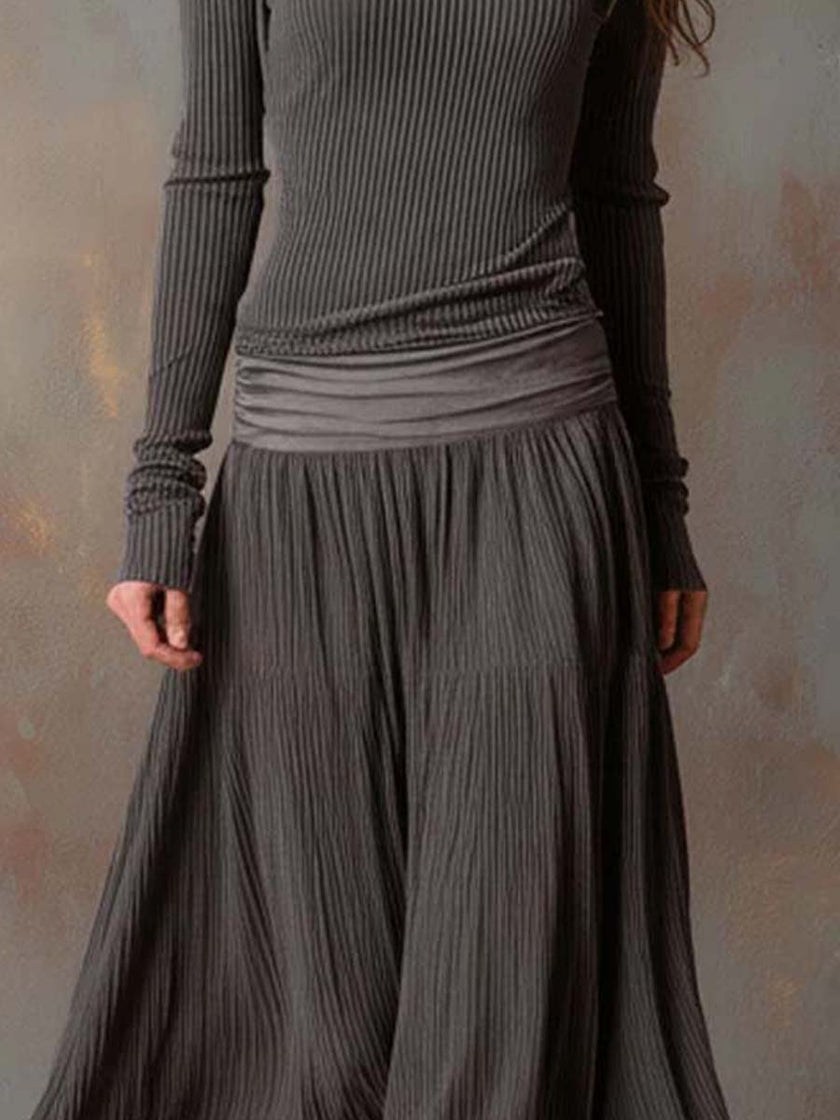 Charcoal Knit Maxi Dress For Women