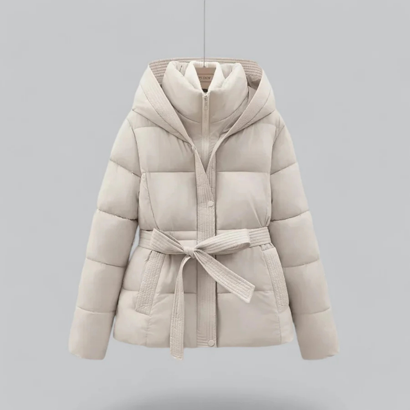 Elegant Puffer Coat with Hood - 5