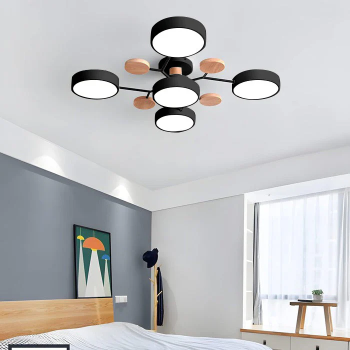 Semi-Flush Modern Halo LED Ceiling Light