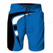 Men's graphic print swim shorts by FJØRNA with drawstring, featuring vibrant pattern and lightweight fabric for beach or pool swimming.