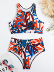 FJØRNA women's sporty bikini set with elegant cut, featuring a stylish swimsuit top and bottom in vibrant swimwear fabric.