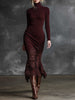 Burgundy Lace Maxi Dress | Evening Dress