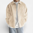 Men's overshirt jacket by FJØRNA, classic smart casual fit, in neutral fabric with button closures and tailored collar.
