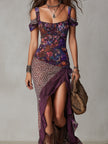 FJØRNA leopard print maxi dress for women, flowing dress with bold animal pattern, casual and stylish summer wear.