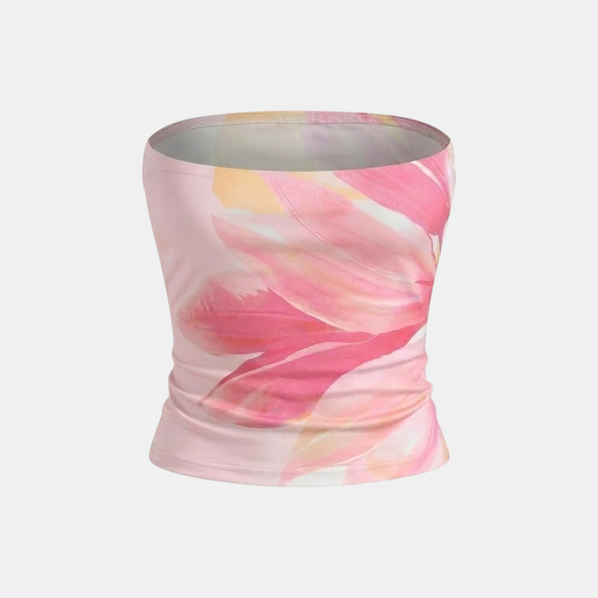 FJØRNA men's linen floral top with lightweight fabric and relaxed fit, featuring a vibrant floral pattern and casual style.
