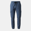 FJØRNA men's cargo trousers with drawstring waistband, relaxed fit, and multiple pockets, made from durable fabric.