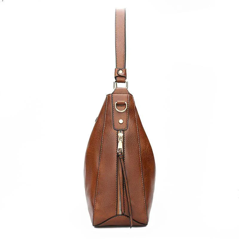 Amelia - Spacious Vegan Leather Hobo Shoulder Bag with Pouch
