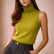 FJØRNA men's knit turtleneck top, cozy black wool sweater with ribbed collar and cuffs, casual winter clothing.