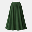 FJØRNA high waist maxi skirt for women, flowing and elegant, worn with a fitted top, in a neutral color.