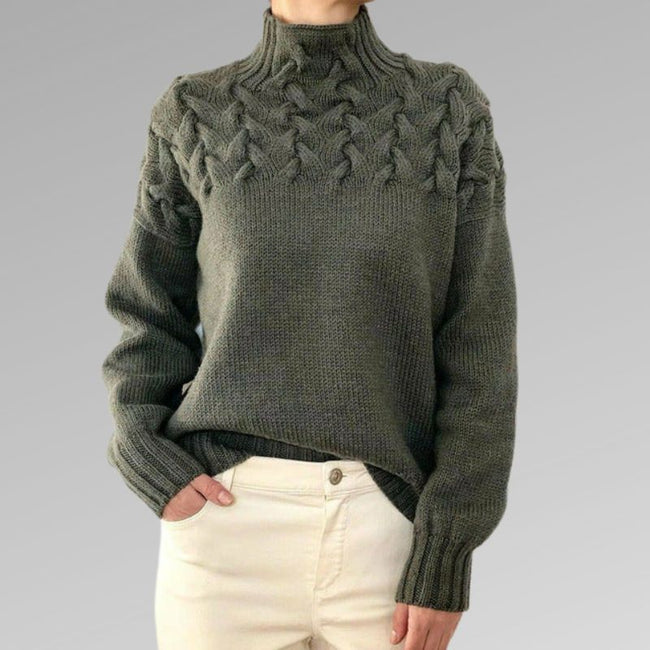 Cozy Turtleneck Sweater Cable Knit - 1