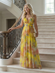 FJØRNA women's sleeveless summer maxi dress with wrap design, flowing fabric and elegant style perfect for warm weather occasions.