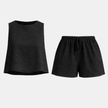FJØRNA women’s sleeveless linen co-ord set featuring a relaxed fit top and matching wide-leg pants, stylish and breathable.