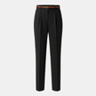 FJØRNA women's slim fit high waist trousers, stylish black pants with a tailored fit, front pockets, and a sleek design.