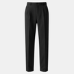 FJØRNA men's wide leg pleated trousers with relaxed fit, shown in a neutral fabric and stylish design.