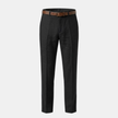 FJØRNA linen blend straight leg men's trousers in neutral color, tailored fit with clean design and classic style.