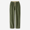 FJØRNA cotton linen women's trousers with drawstring, relaxed fit, casual pants, lightweight and comfortable for everyday wear.
