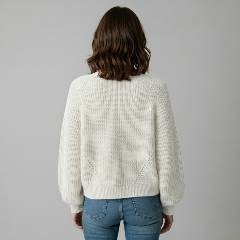 Classic White Cardigan Sweater