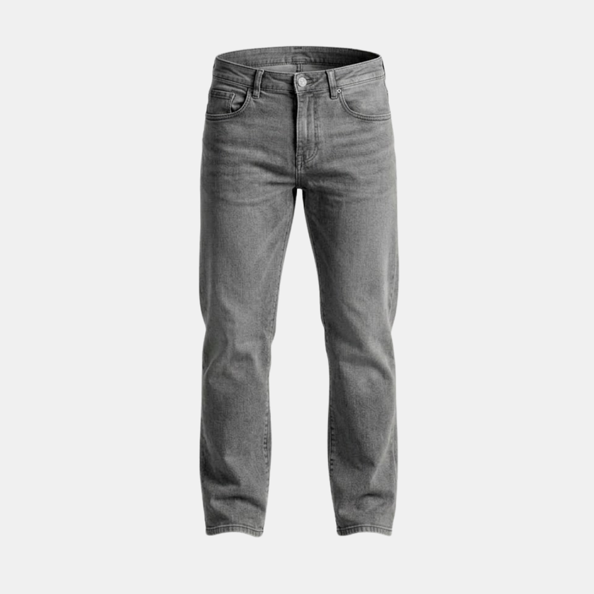 Men's tailored denim jeans by FJØRNA, showcasing classic blue jeans with a slim fit and detailed stitching.