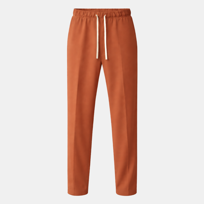 Men's wide leg jogger pants by FJØRNA with drawstring waist, featuring a relaxed fit and casual style.