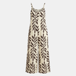 FJØRNA women's two-piece suit set with wide-leg tropical print, featuring a matching top and pants for a stylish summer look.