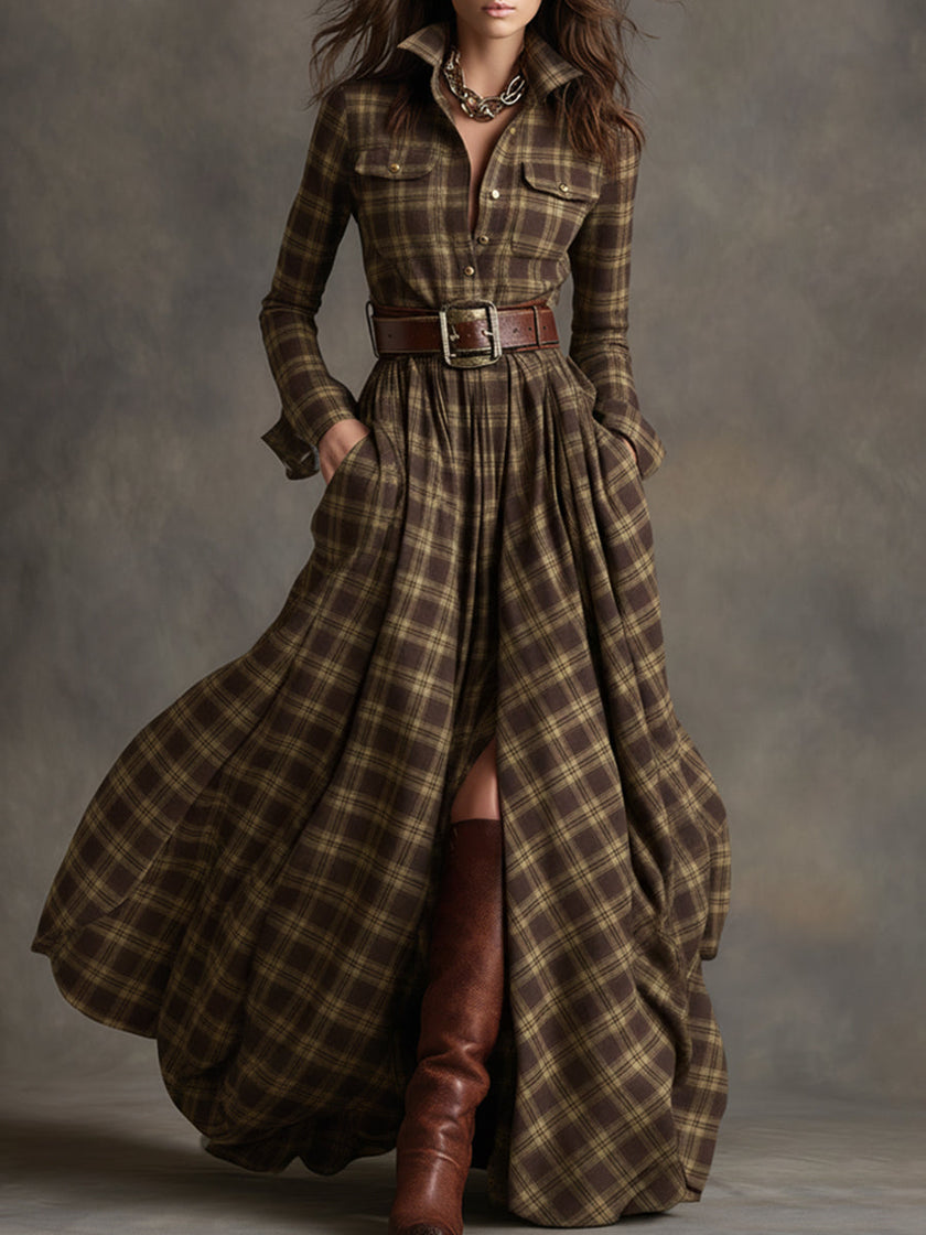 FJØRNA brown maxi dress, casual style, flowing fabric, sleeveless design, perfect for summer or everyday wear.