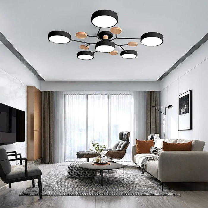 Semi-Flush Modern Halo LED Ceiling Light
