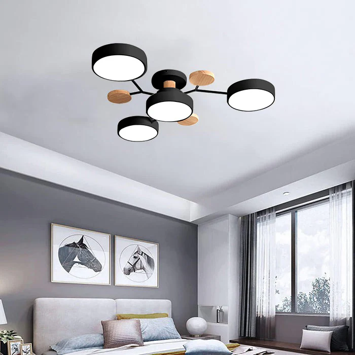 Semi-Flush Modern Halo LED Ceiling Light