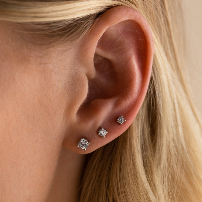 Bella – Women’s Diamond Stud Earrings | Silver Elegance 3