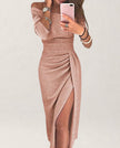 Ellinor | Sparkling Pleated Dress with Stylish Waistband