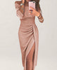 Ellinor | Sparkling Pleated Dress with Stylish Waistband