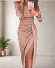 Ellinor | Sparkling Pleated Dress with Stylish Waistband