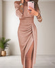 Ellinor | Sparkling Pleated Dress with Stylish Waistband