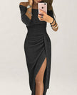 Ellinor | Sparkling Pleated Dress with Stylish Waistband