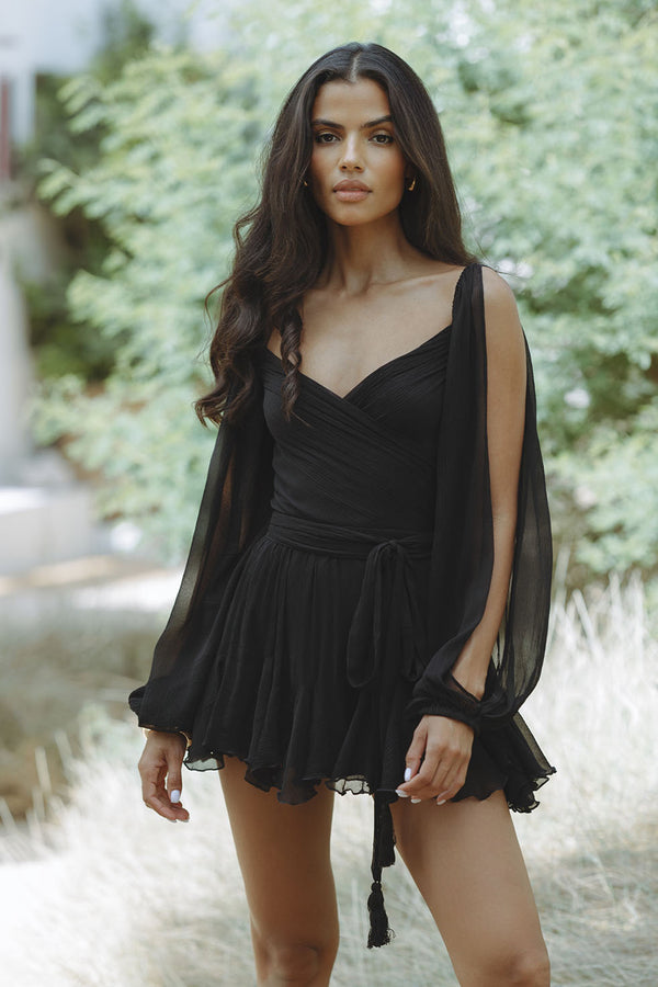 FJØRNA Amelie satin slip mini dress, elegant satin dress for women with a sleek, smooth fabric and stylish fit.
