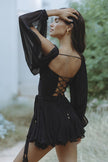 FJØRNA Amelie satin slip mini dress for women, featuring smooth satin fabric and a sleek, elegant design for stylish occasions.