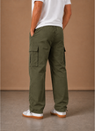 Men's cargo pants by FJØRNA with relaxed fit, utility style, casual design, featuring multiple pockets and durable fabric.