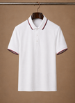 Men's classic tipped polo shirt by FJØRNA, smart casual cotton polo with a neat collar and subtle contrasting trim.