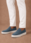 Men's FJØRNA summer loafers in light brown, casual slip-on shoes for comfortable everyday wear.