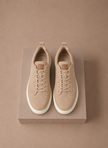 Men's suede sneakers by FJØRNA, classic smart casual slip-on shoes with clean design and comfortable fit.