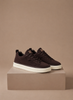 FJØRNA men's suede sneakers with slip-on design, classic smart casual shoes in tan, featuring smooth suede material and sleek style.
