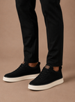 FJØRNA men's suede sneakers with slip-on design, classic smart casual shoes, featuring a clean, stylish look and comfortable fit.