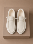 Men's breathable summer loafers by FJØRNA, lightweight linen casual shoes with a comfortable, stylish design for warm weather.